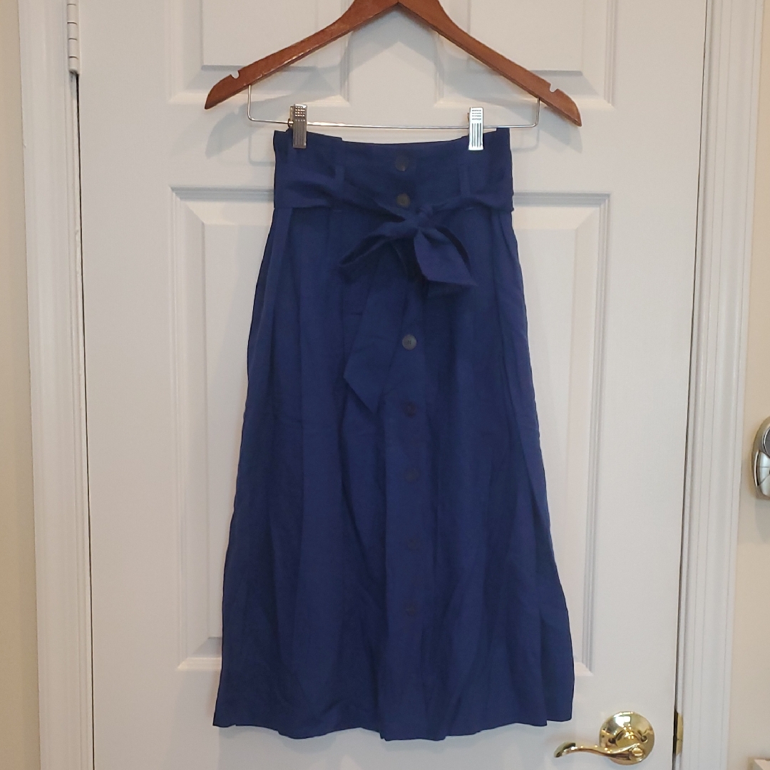Sezane Elegant Blue Button-Down Skirt